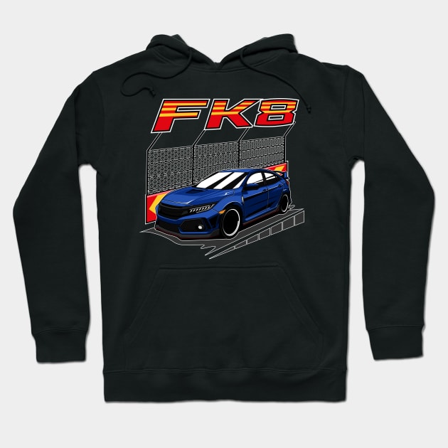 Blue civic type R FK8 Hoodie by dipurnomo